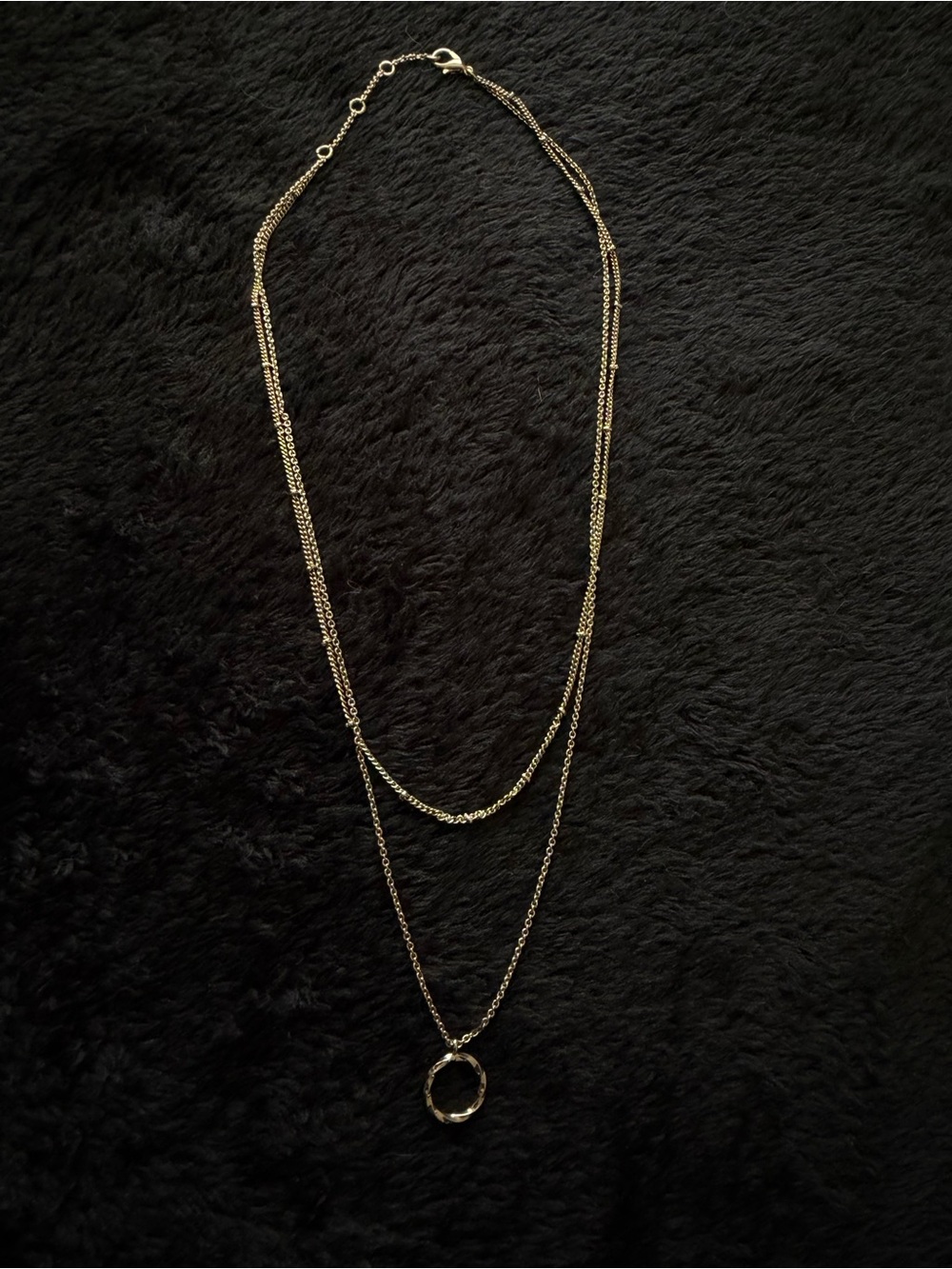 Fat Face - Layered Gold Tone Circle Pendant Necklace